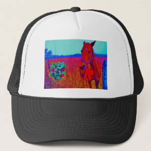 Brown Christmas coloured Horse  : add name Trucker Hat