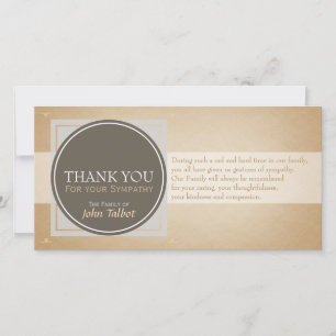 Brown Circle G Square Tags Sympathy Thank you P Card
