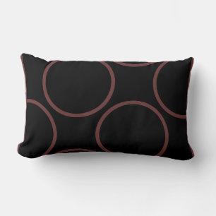 brown  circles on black modern  pillow