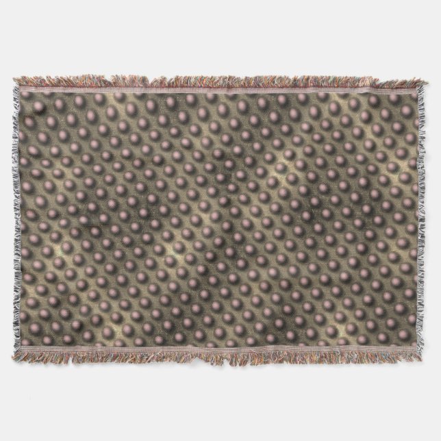Brown circles or sphere, stonewashed style throw blanket (Front)