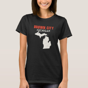 Brown City Michigan USA State America Travel Michi T-Shirt