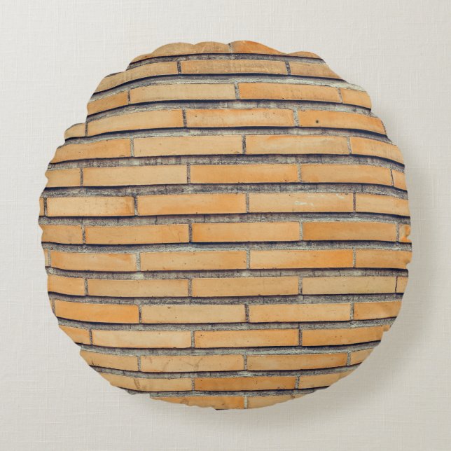 Brown cladding wall round cushion (Front)