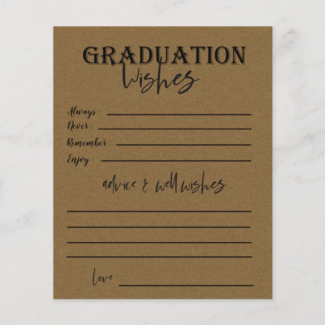 Brown Class Of 2025 Photo Graduation Advice Card (Front)