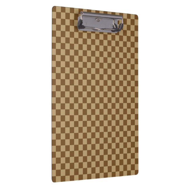 Brown Classic Chequerboard by Shirley Taylor Clipboard (Right)
