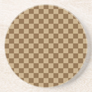 Brown Classic Chequerboard by Shirley Taylor Coaster