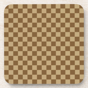 Brown Classic Chequerboard by Shirley Taylor Coaster