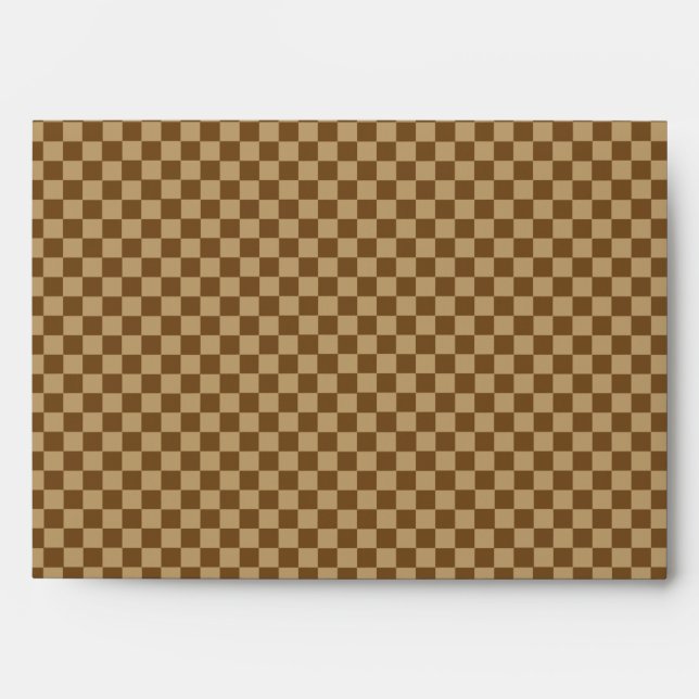Brown Classic Chequerboard by Shirley Taylor Envelopes (Front)