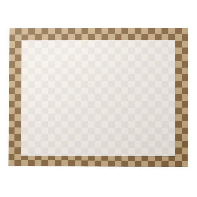 Brown Classic Chequerboard by Shirley Taylor Notepad (Front)