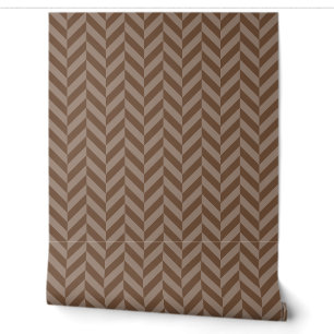 Brown Classic Chevron Herringbone Wallpaper