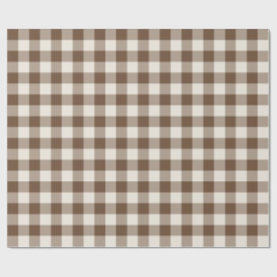 Brown Classic Picnic Gingham Check Wrapping Paper