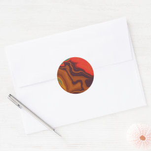 brown classic round sticker