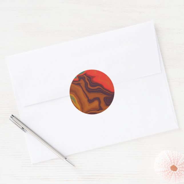 brown classic round sticker (Envelope)