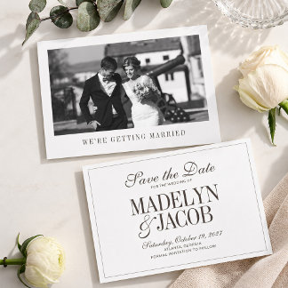 Brown Classic Wedding Save the Date
