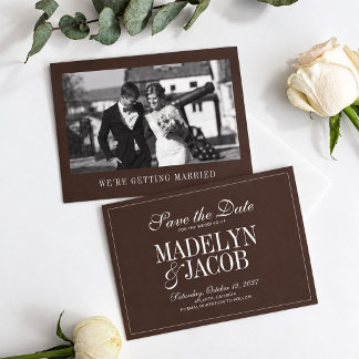 Brown Classic Wedding Save the Date