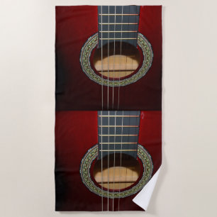 Brown Classical Guitar, Beach Towel