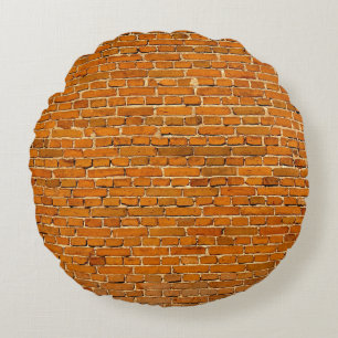 Brown clay wall cladding round cushion