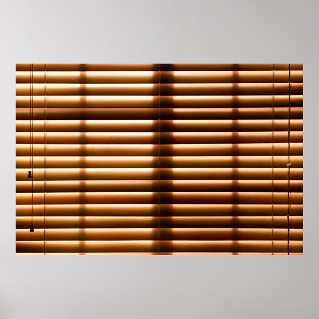 Brown closed window blinds poster (Front)