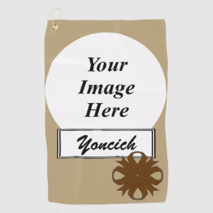Brown Clover Ribbon by Kenneth Yoncich Golf Towel