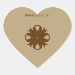 Brown Clover Ribbon by Kenneth Yoncich Heart Sticker