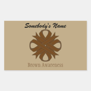 Brown Clover Ribbon by Kenneth Yoncich Rectangular Sticker