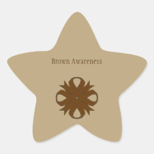 Brown Clover Ribbon by Kenneth Yoncich Star Sticker
