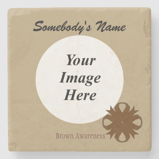 Brown Clover Ribbon by Kenneth Yoncich Stone Coaster (Front)