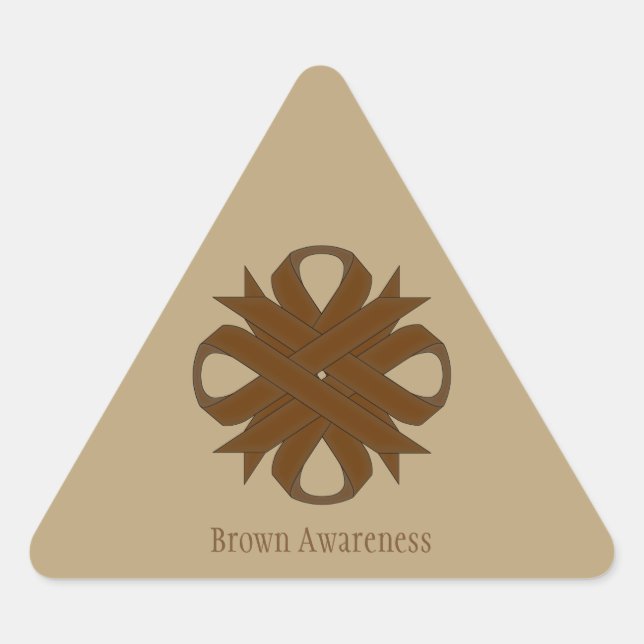 Brown Clover Ribbon by Kenneth Yoncich Triangle Sticker (Front)