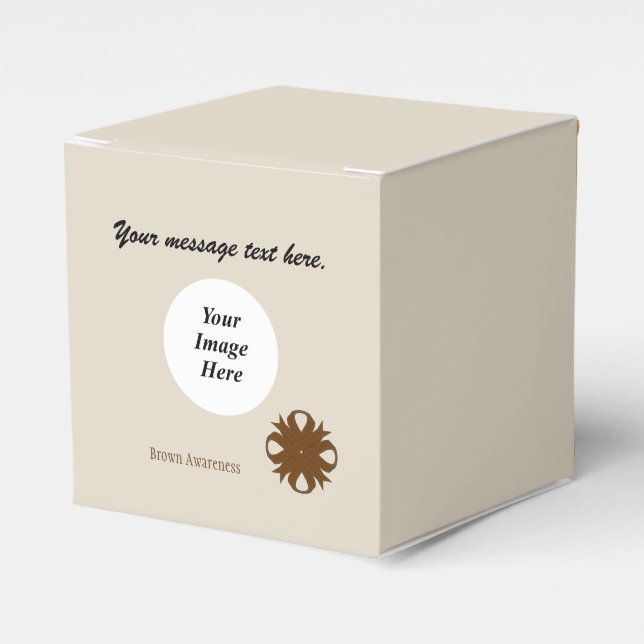 Brown Clover Ribbon Template by Kenneth Yoncich Favour Box (Front Side)