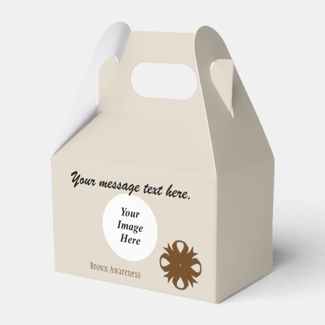 Brown Clover Ribbon Template by Kenneth Yoncich Favour Box (Front Side)