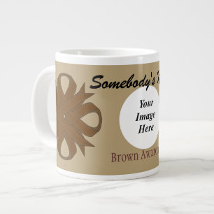 Brown Clover Ribbon Template by Kenneth Yoncich Large Coffee Mug