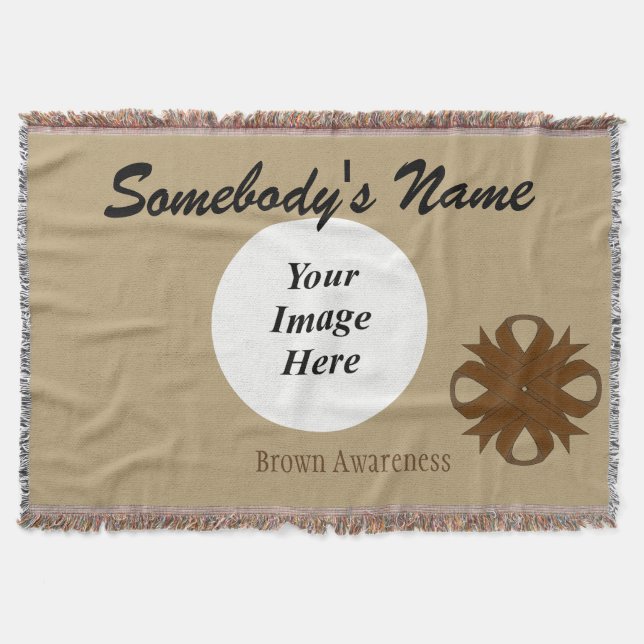 Brown Clover Ribbon Template by Kenneth Yoncich Throw Blanket (Front)