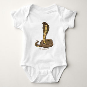 Brown cobra snake illustration baby bodysuit