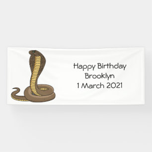 Brown cobra snake illustration  banner