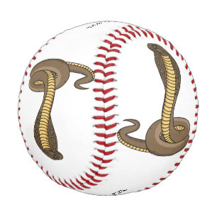 Brown cobra snake illustration baseball