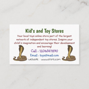 Brown cobra snake illustration business card