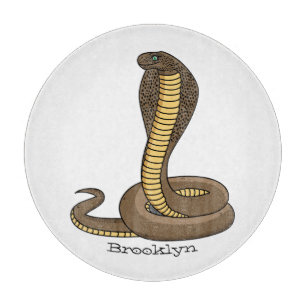Brown cobra snake illustration cutting board