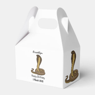 Brown cobra snake illustration favour box