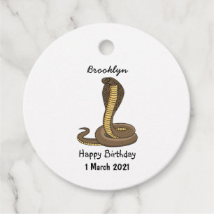 Brown cobra snake illustration favour tags