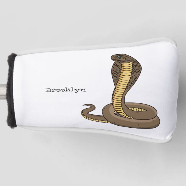 Brown cobra snake illustration  golf head cover (Front)
