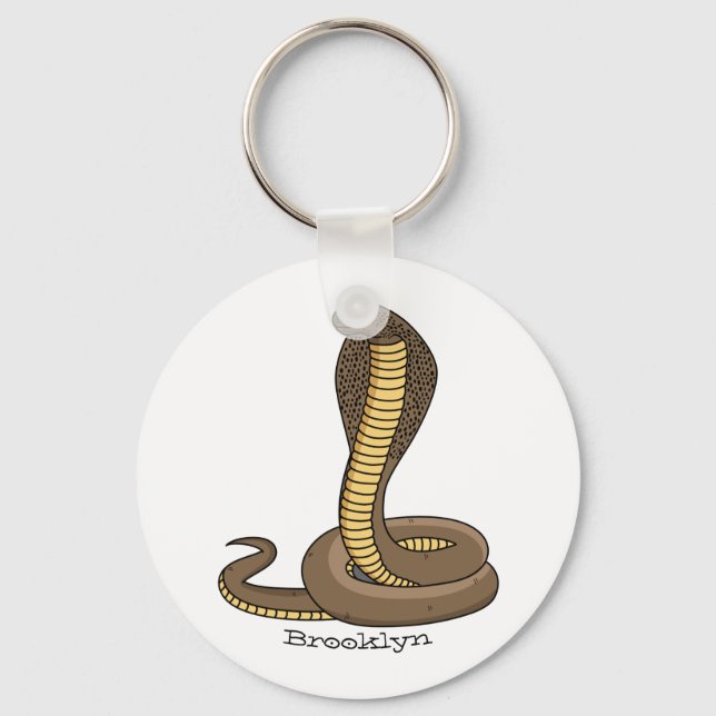 Brown cobra snake illustration  key ring (Front)
