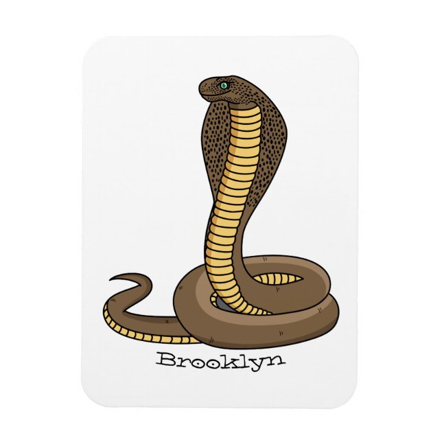 Brown cobra snake illustration  magnet (Vertical)