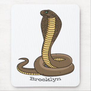 Brown cobra snake illustration  mouse pad