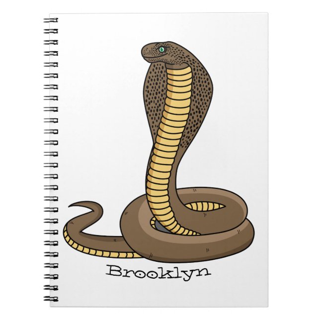 Brown cobra snake illustration  notebook (Front)