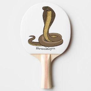 Brown cobra snake illustration ping pong paddle