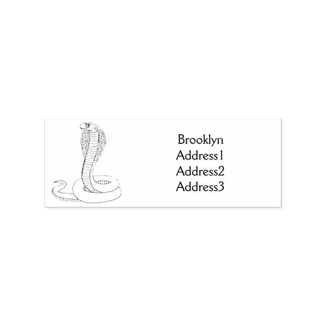 Brown cobra snake illustration  rubber stamp (Imprint)