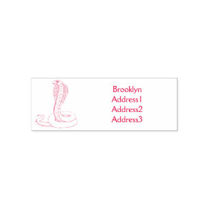 Brown cobra snake illustration self-inking stamp