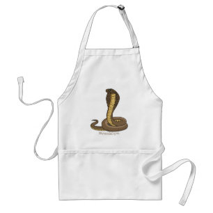 Brown cobra snake illustration standard apron