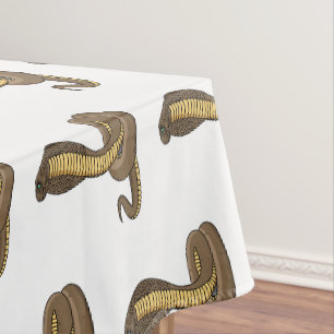 Brown cobra snake illustration tablecloth