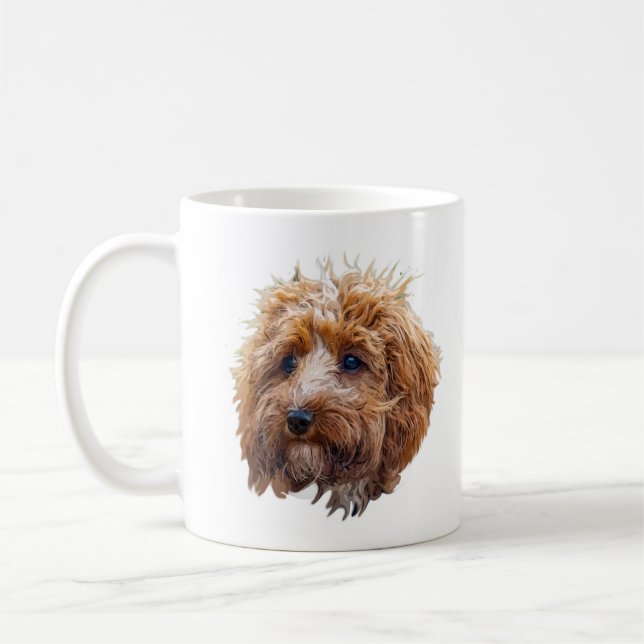 Brown Cockapoo Coffee Mug (Left)