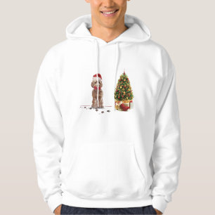 Brown Cockapoo Funny Christmas Dog and Tree Hoodie